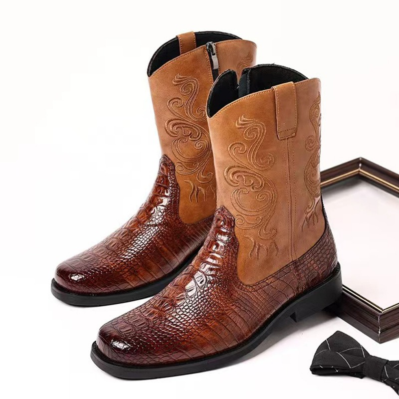 Ethnic Fashion Men - من المألوف تنقش عارضة الرجال أحذية