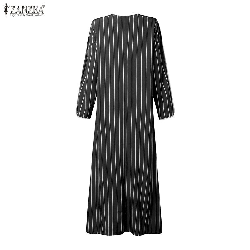 فستان ماكسي مخطط محتشم للمسلما - مراجعة Abaya Modest Wear وسعره