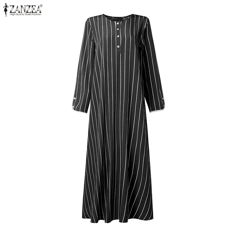 فستان ماكسي مخطط محتشم للمسلما - مراجعة Abaya Modest Wear وسعره