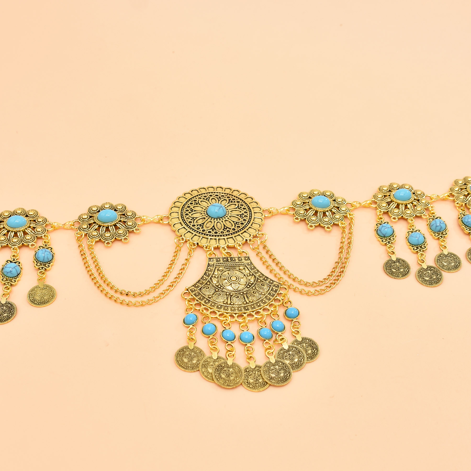سلسلة خصر هندسية عتيقة ، قلادة - مراجعة Ethnic Fashion Accessories وسعره