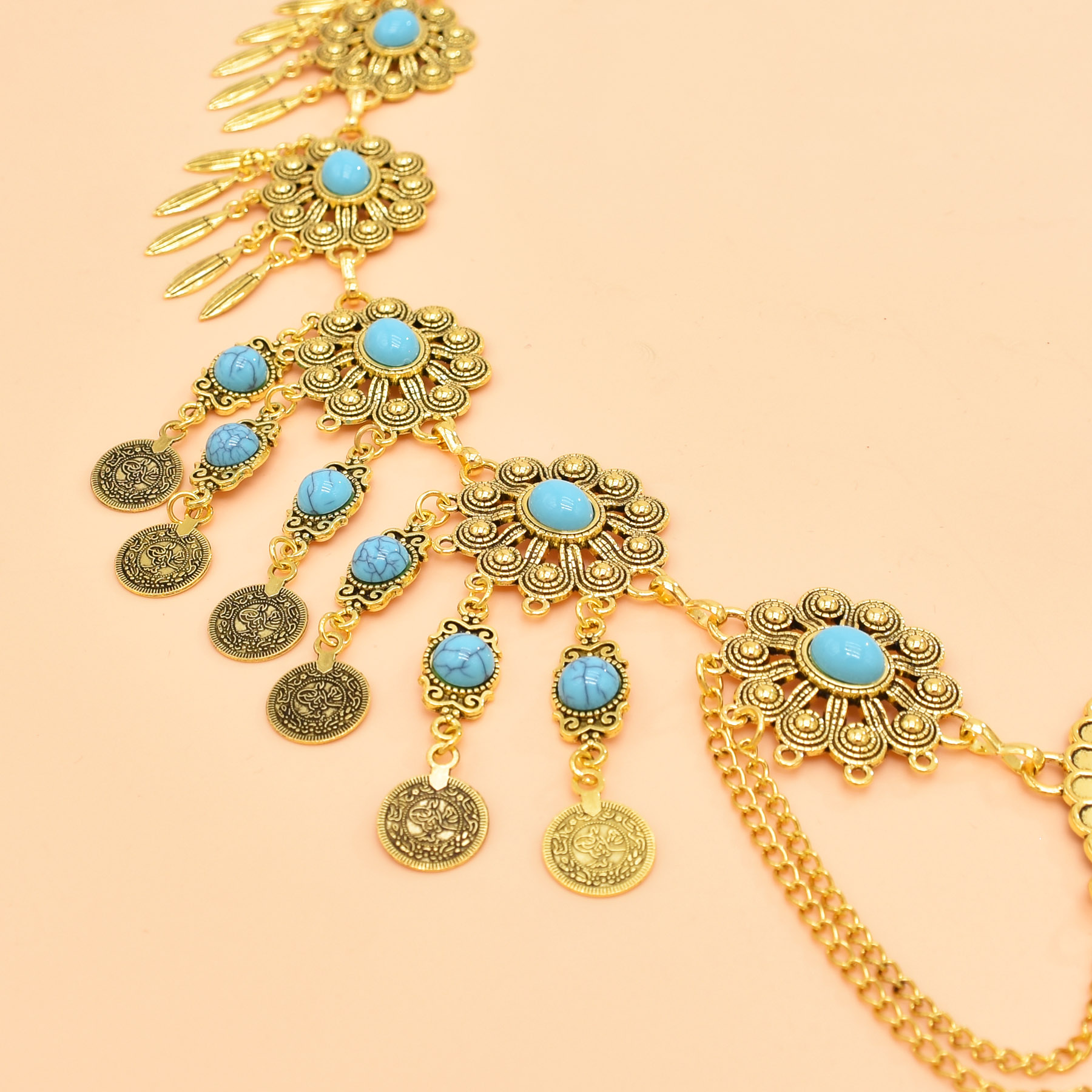سلسلة خصر هندسية عتيقة ، قلادة - مراجعة Ethnic Fashion Accessories وسعره